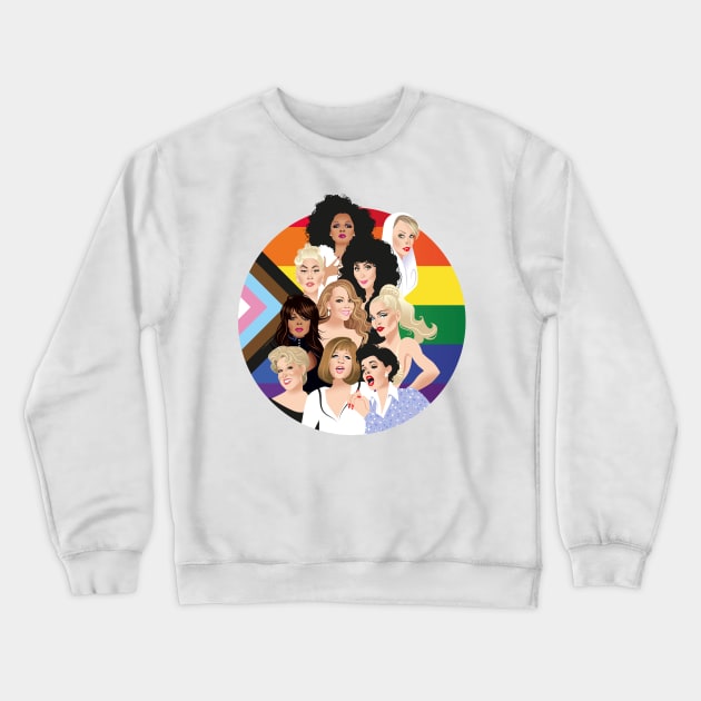 Pride Divas Edition Crewneck Sweatshirt by AlejandroMogolloArt